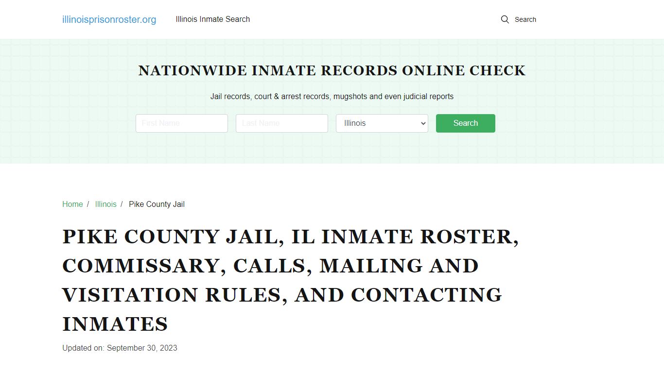 Pike County Jail, IL Offender Search, Calls, Contacts
